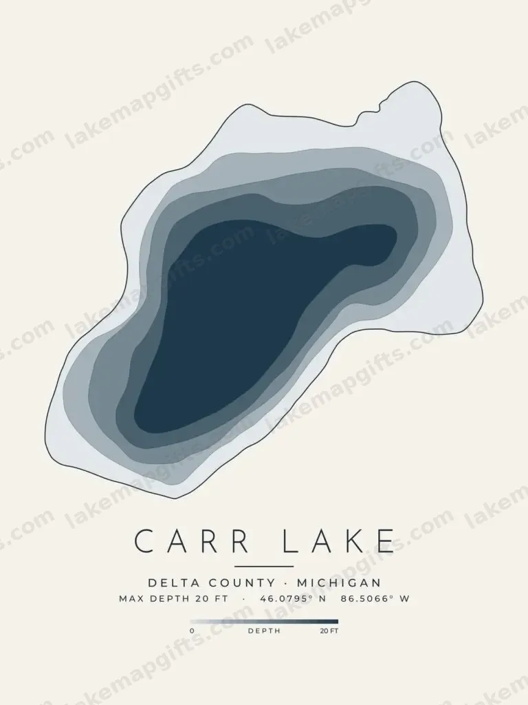 Carr Lake depth map