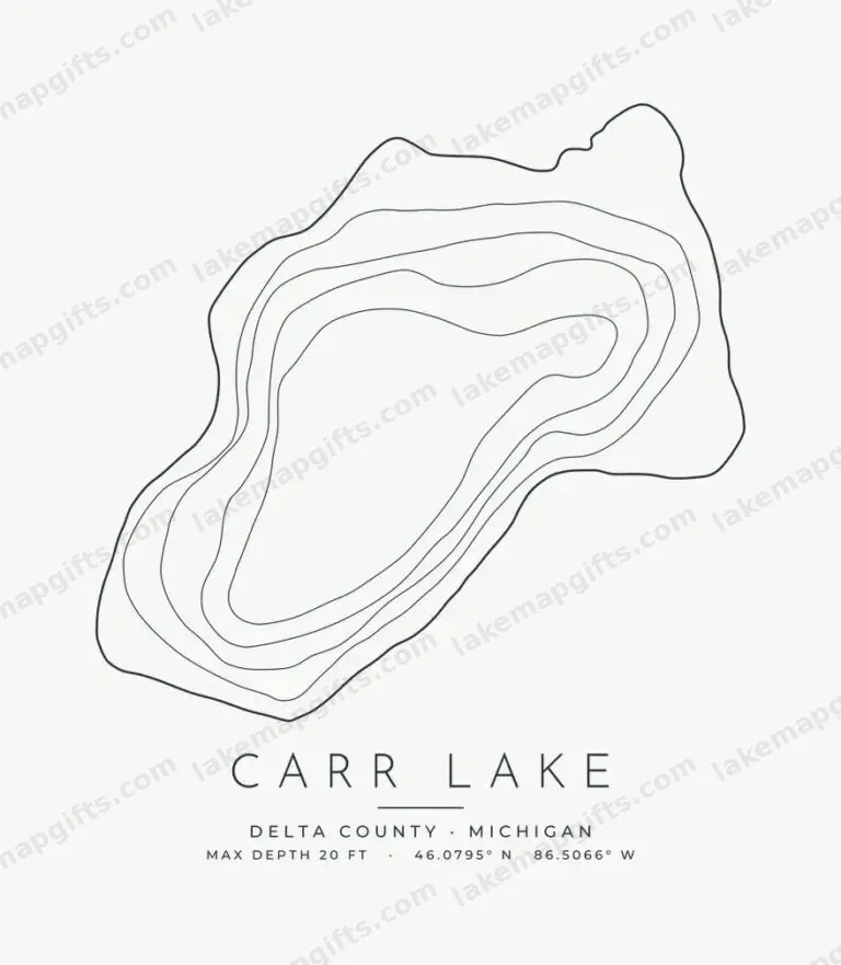 Carr Lake contour map design
