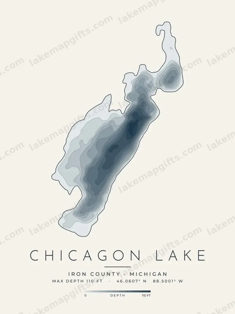 Chicagon Lake depth map