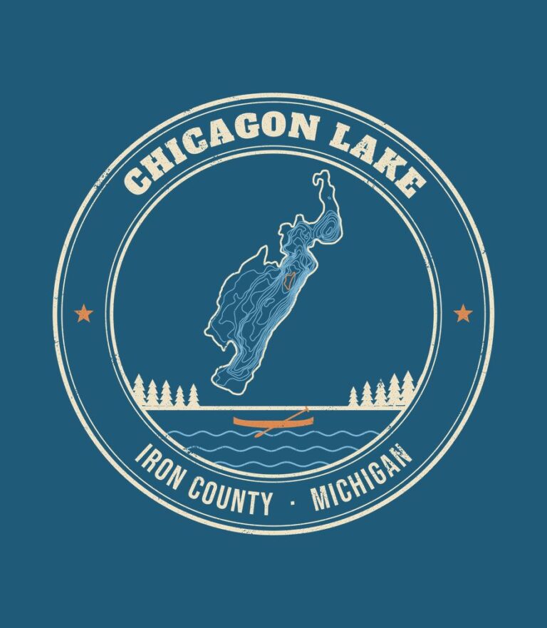 Chicagon Lake vintage badge (for dark shirts) design