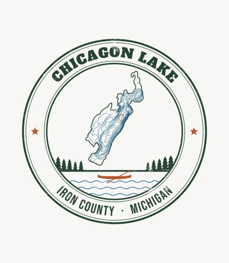 Chicagon Lake vintage badge design
