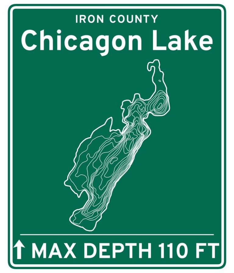 Chicagon Lake road sign design