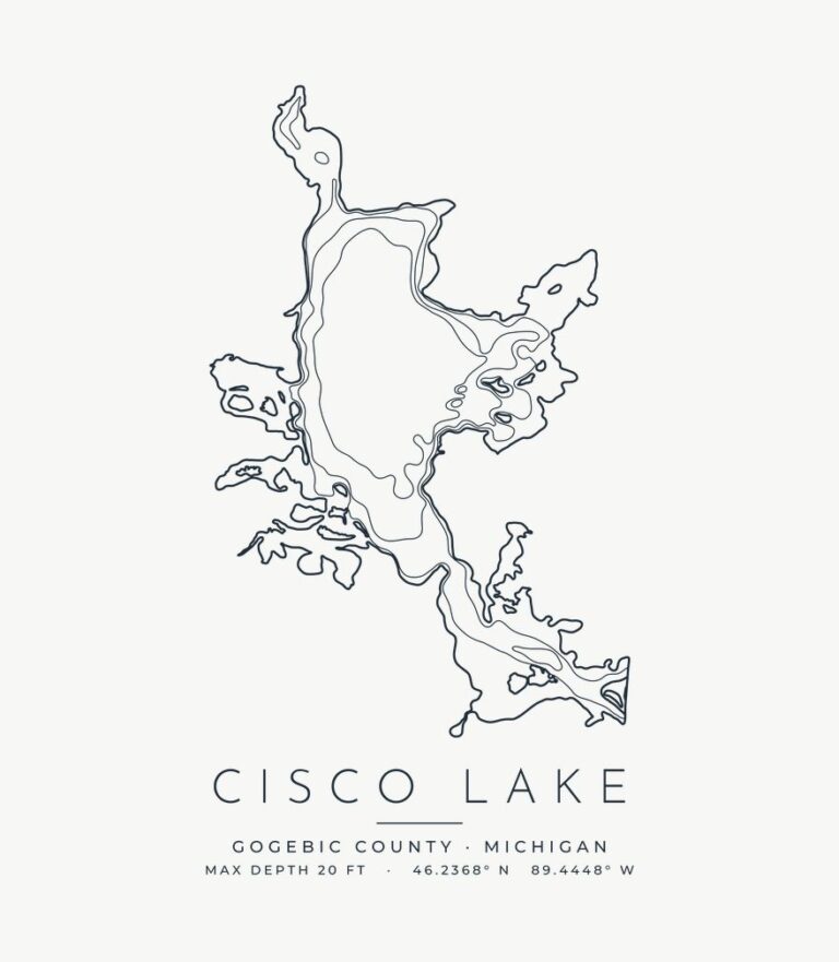 Cisco Lake contour map design