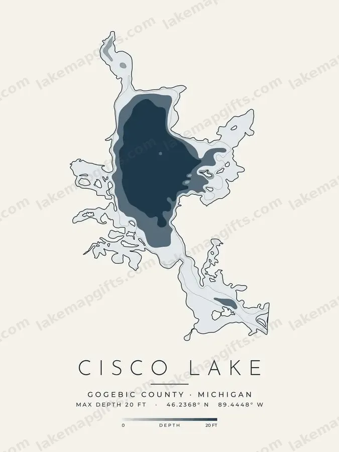 Cisco Lake depth map print design