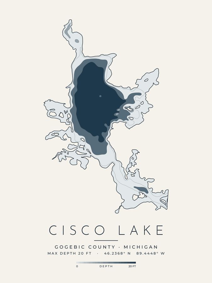 Cisco Lake depth map print design