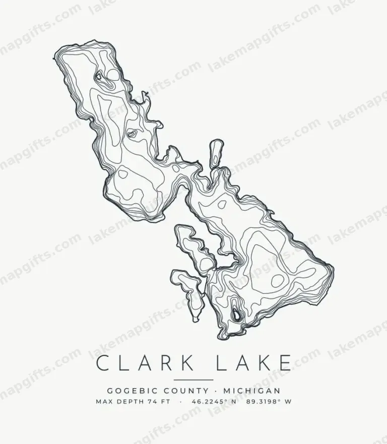 Clark Lake contour map design