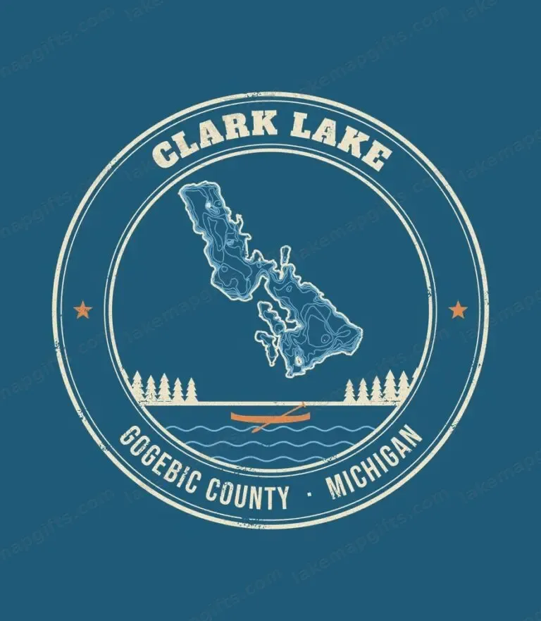 Clark Lake vintage badge (for dark shirts) design