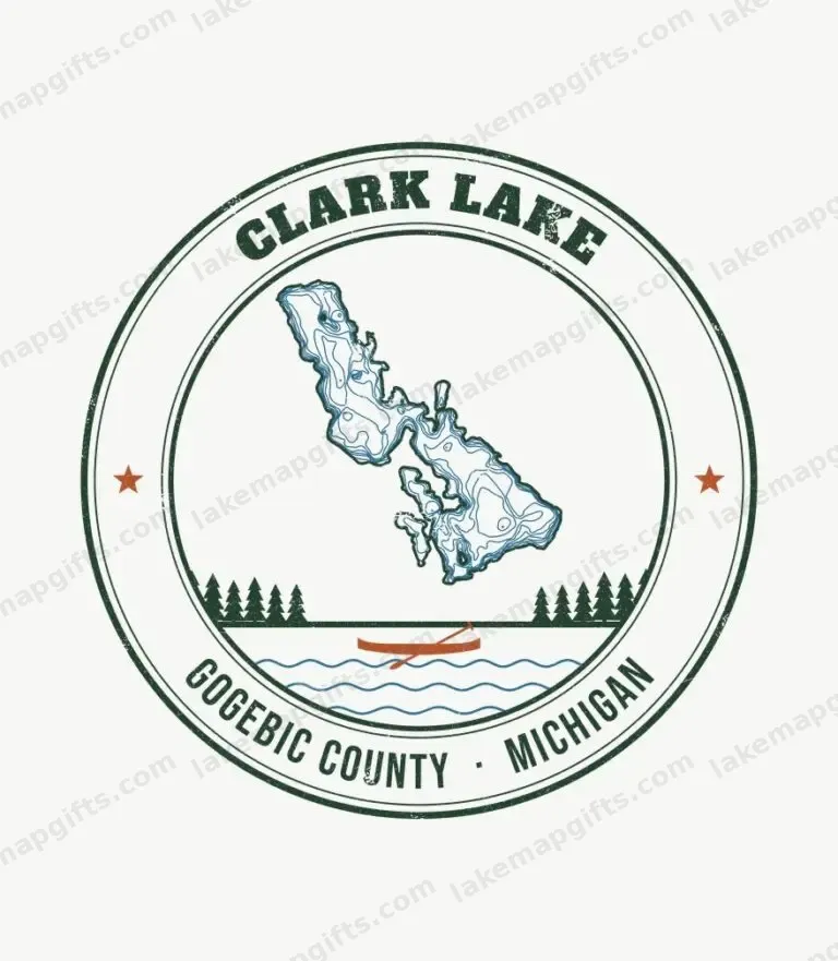 Clark Lake vintage badge design