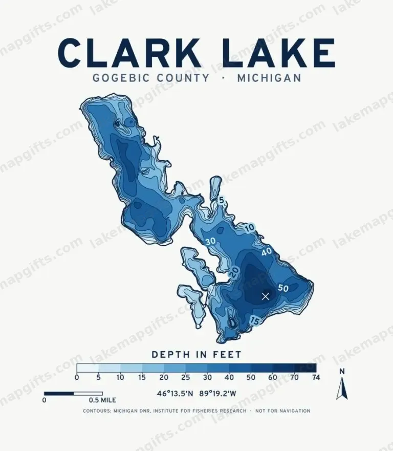 Clark Lake depth chart design