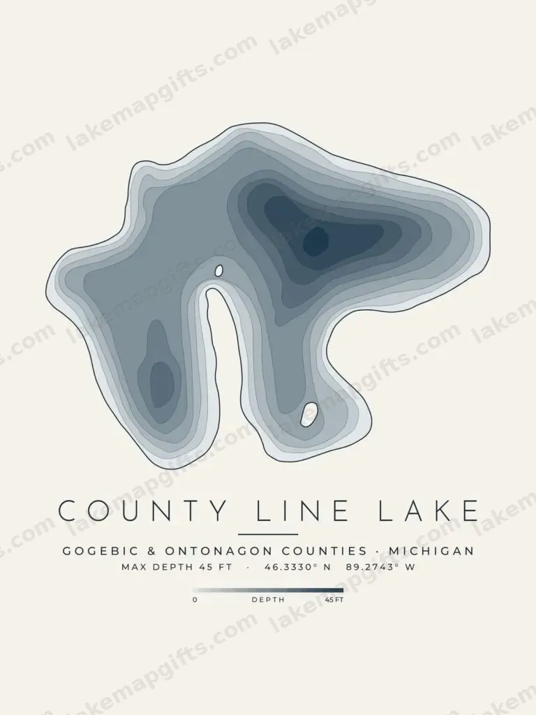 County Line Lake depth map