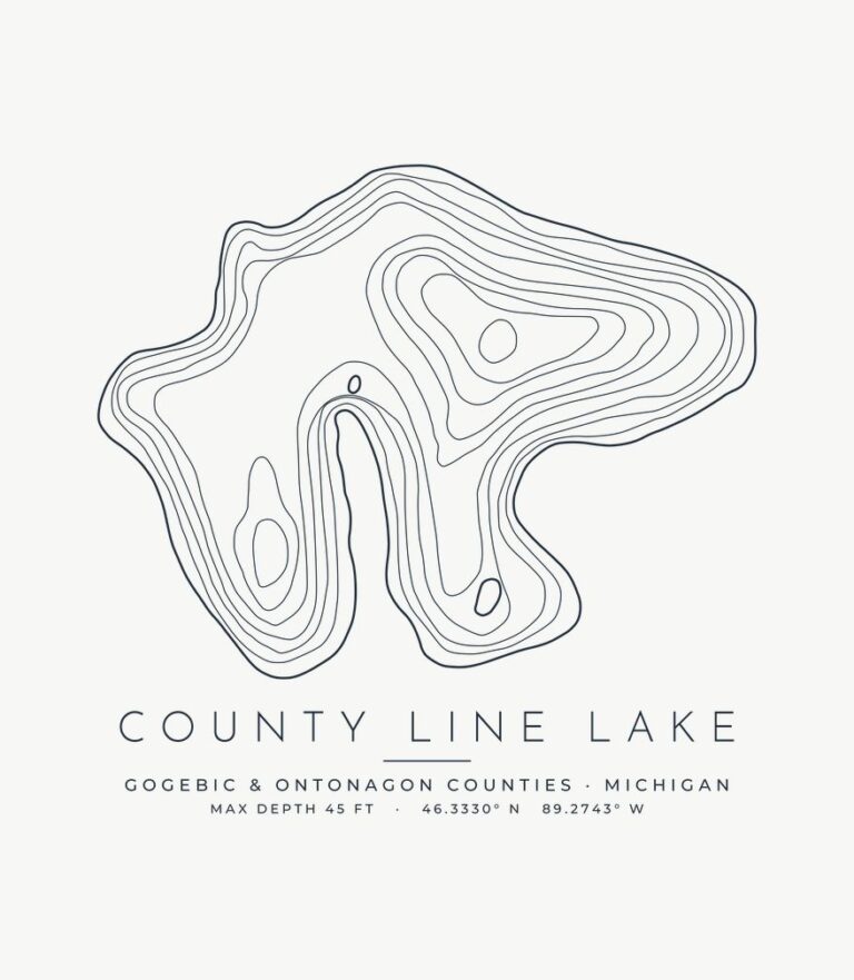 County Line Lake contour map design