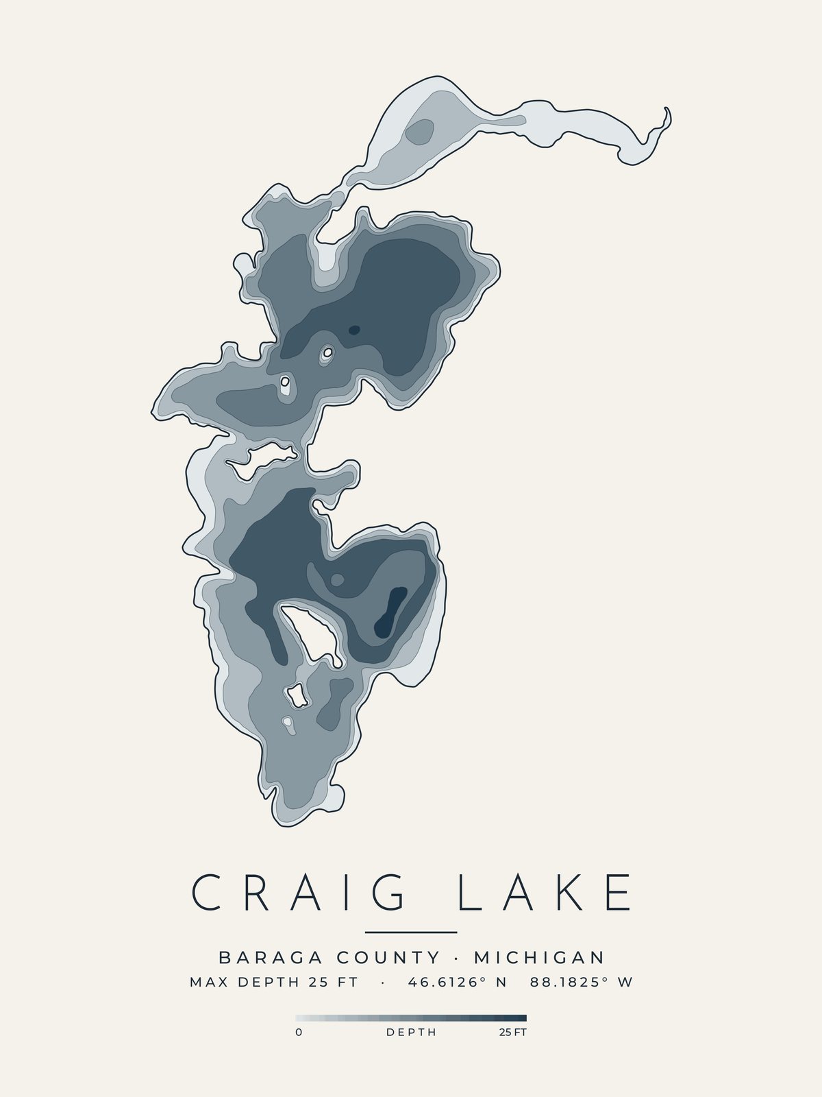 Craig Lake depth map