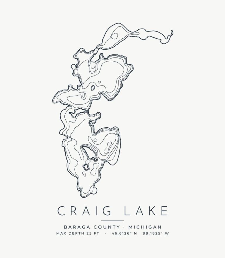 Craig Lake contour map design
