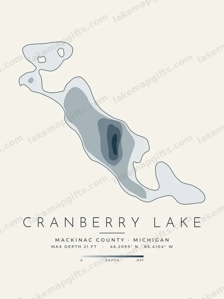 Cranberry Lake depth map