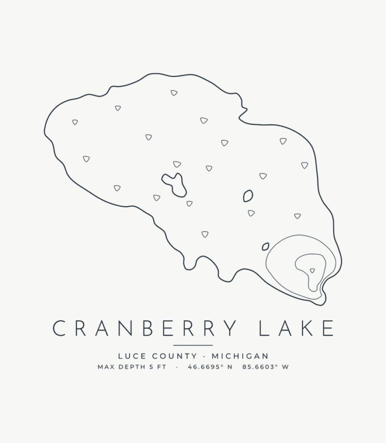 Cranberry Lake contour map design