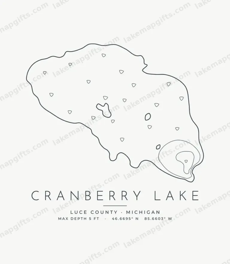 Cranberry Lake contour map design