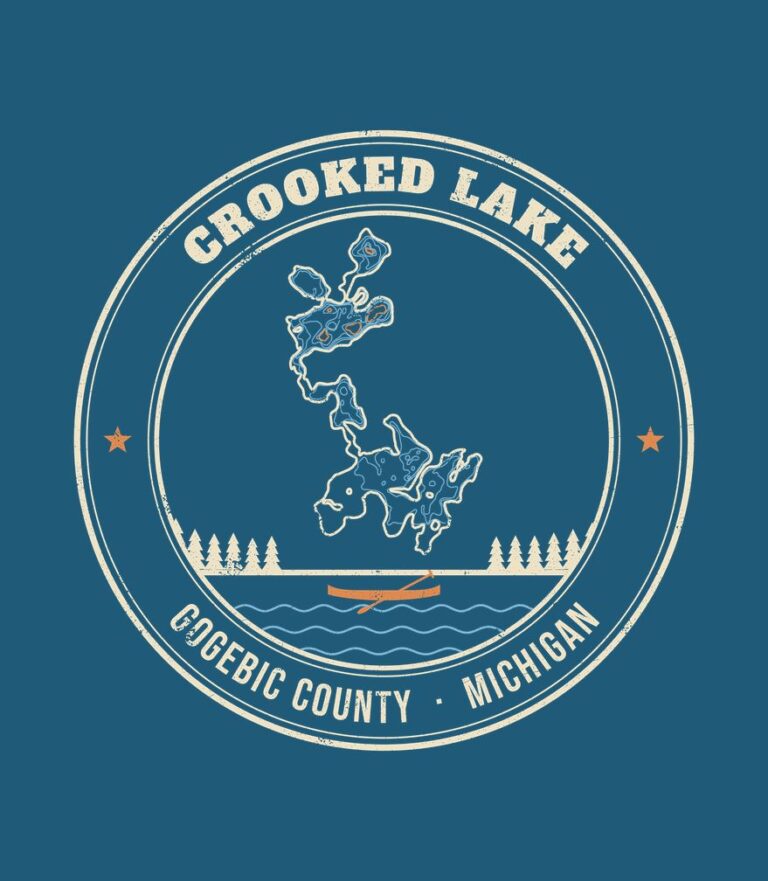 Crooked Lake vintage badge (for dark shirts) design