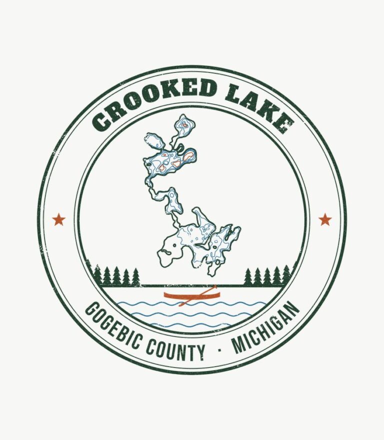 Crooked Lake vintage badge design