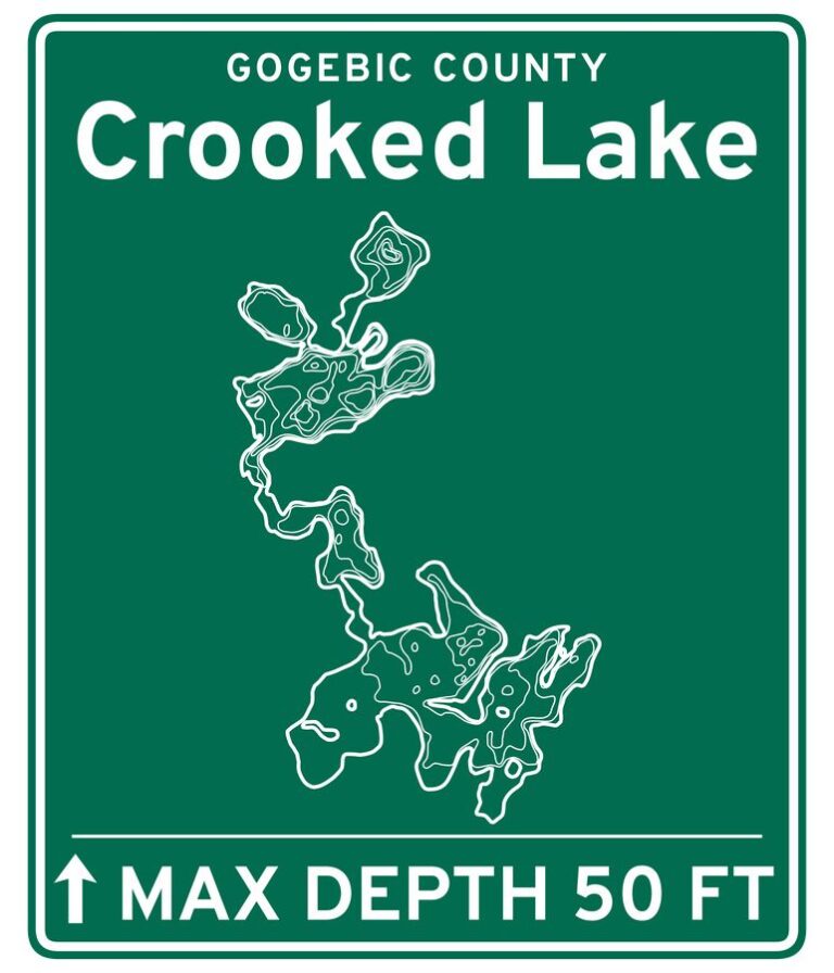 Crooked Lake road sign design