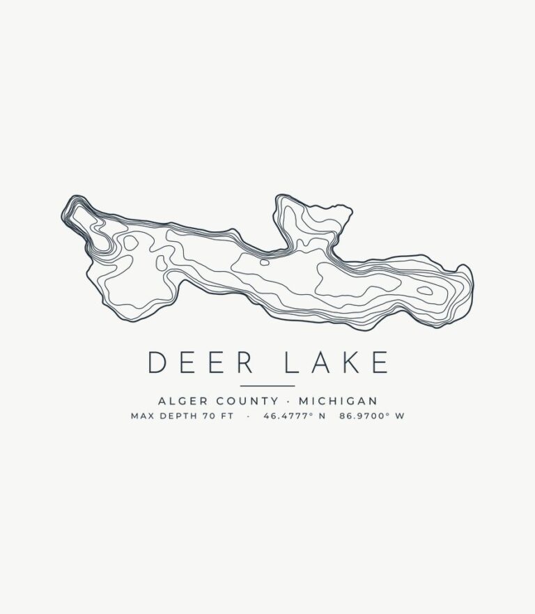 Deer Lake contour map design