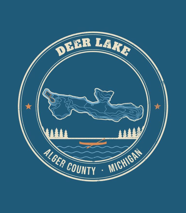 Deer Lake vintage badge (for dark shirts) design
