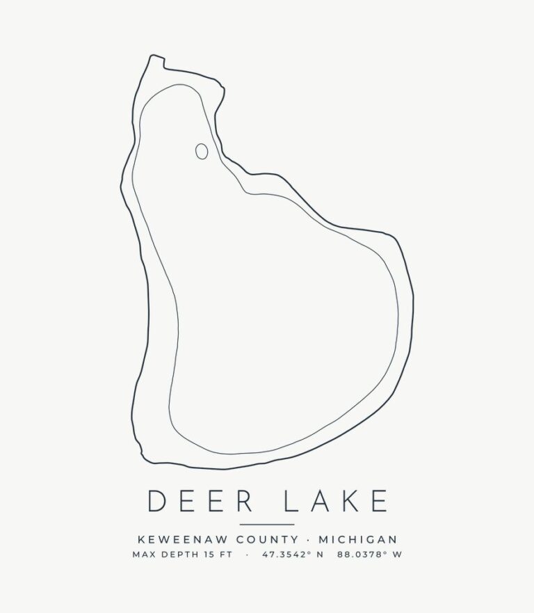Deer Lake contour map design