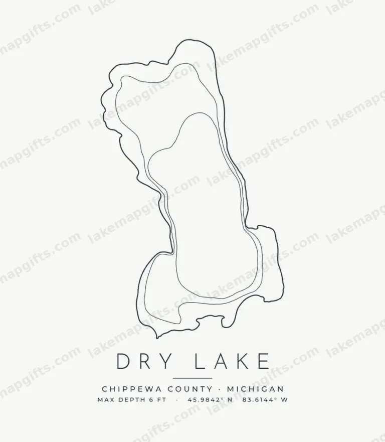 Dry Lake contour map design