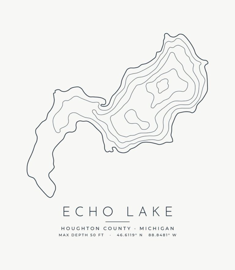 Echo Lake contour map design