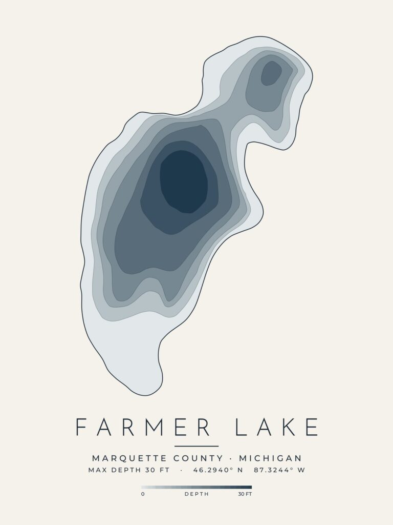 Farmer Lake depth map