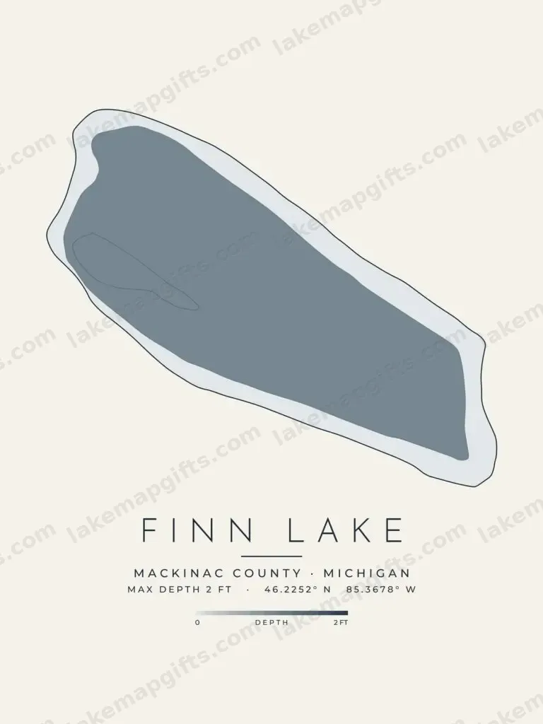 Finn Lake depth map