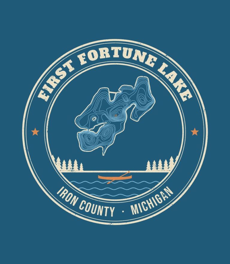 First Fortune Lake vintage badge (for dark shirts) design
