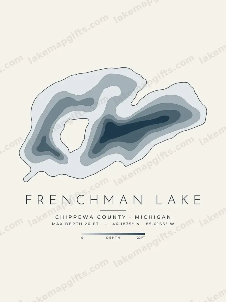 Frenchman Lake depth map
