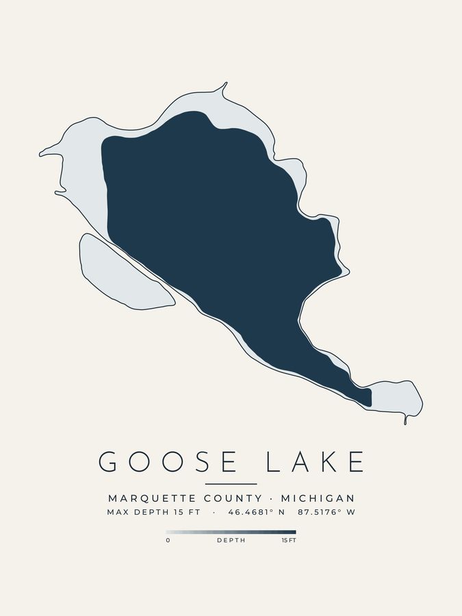 Goose Lake depth map print design