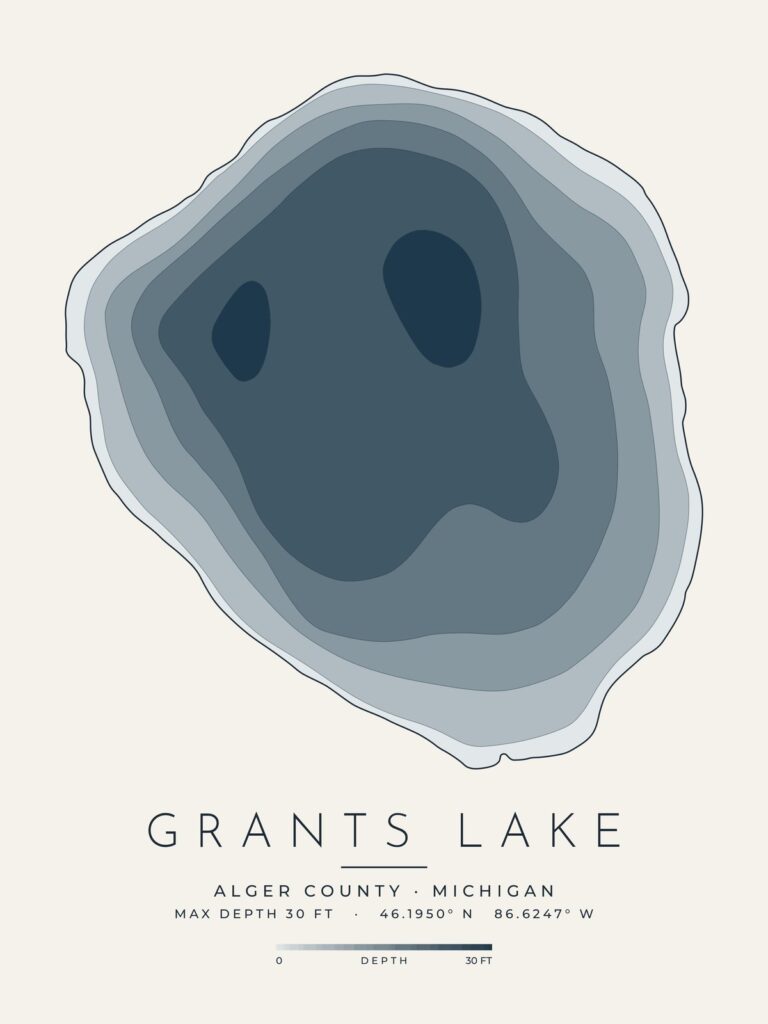 Grants Lake depth map