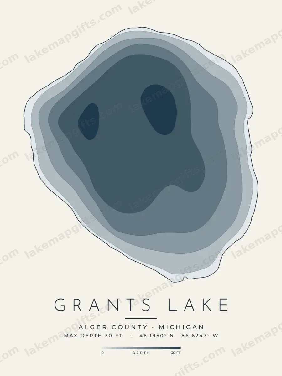 Grants Lake depth map