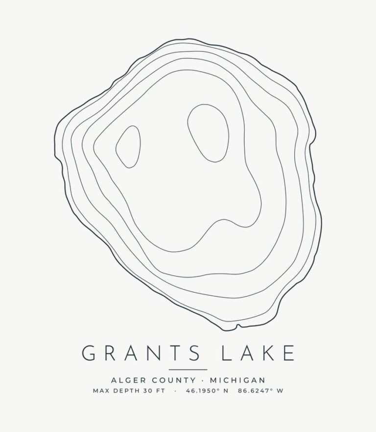Grants Lake contour map design