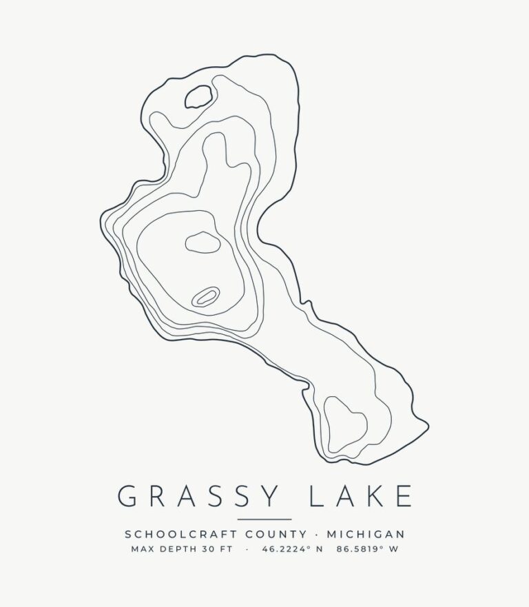 Grassy Lake contour map design