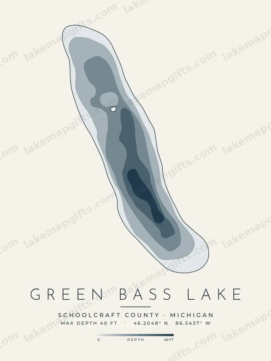 Green Bass Lake depth map