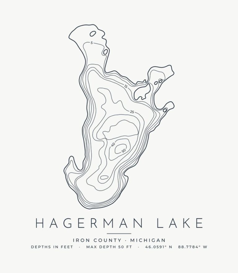 Hagerman Lake depth contours design