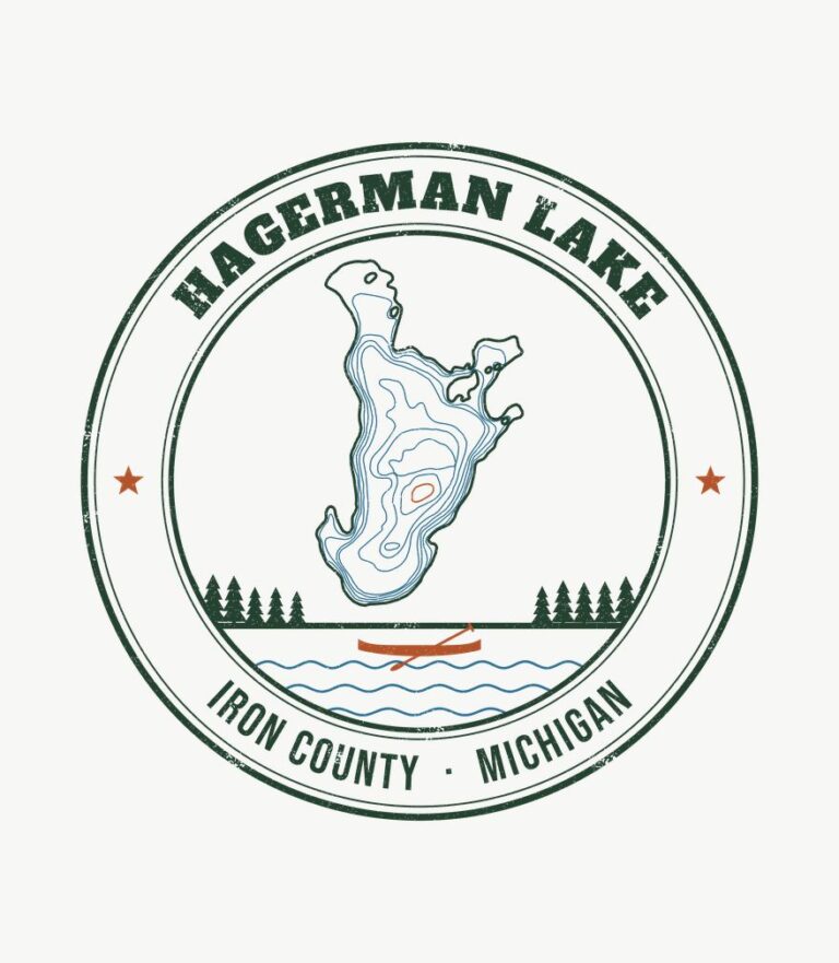 Hagerman Lake vintage badge design