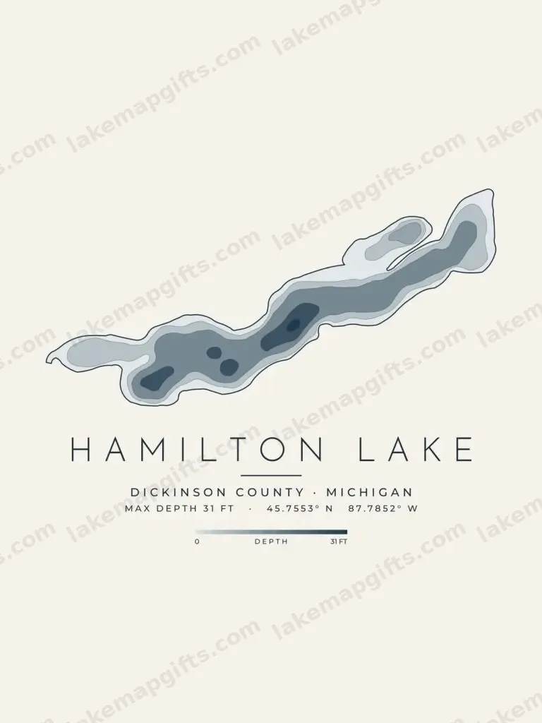 Hamilton Lake depth map
