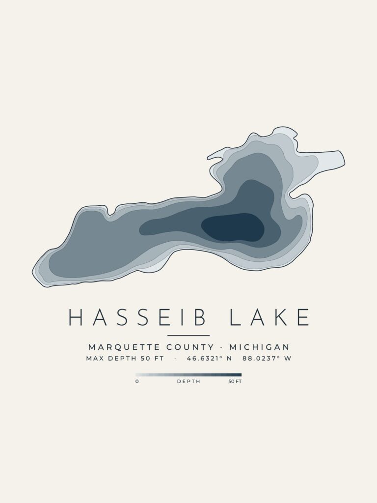 Hasseib Lake depth map