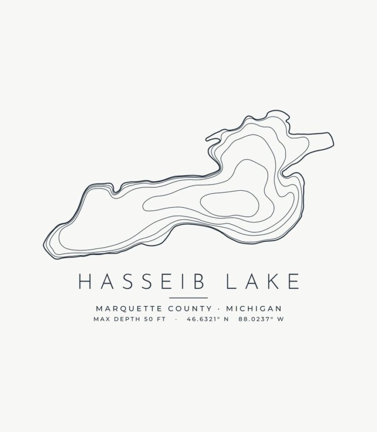 Hasseib Lake contour map design