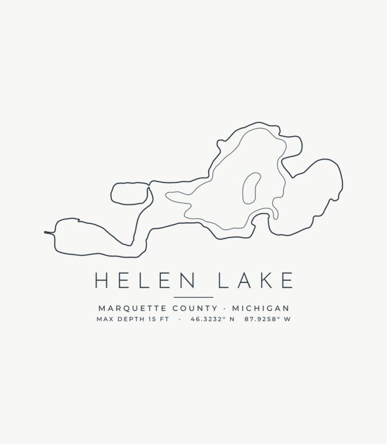 Helen Lake contour map design