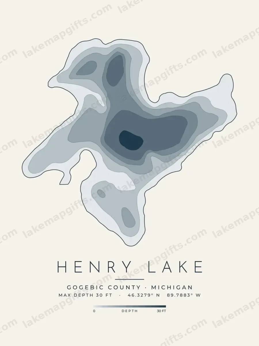 Henry Lake depth map