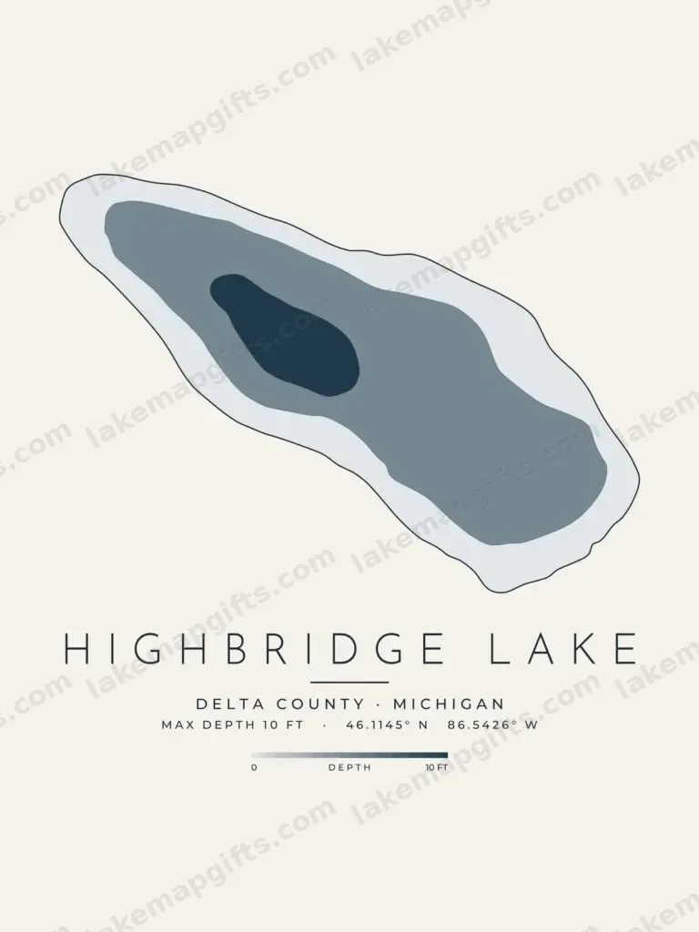 Highbridge Lake depth map
