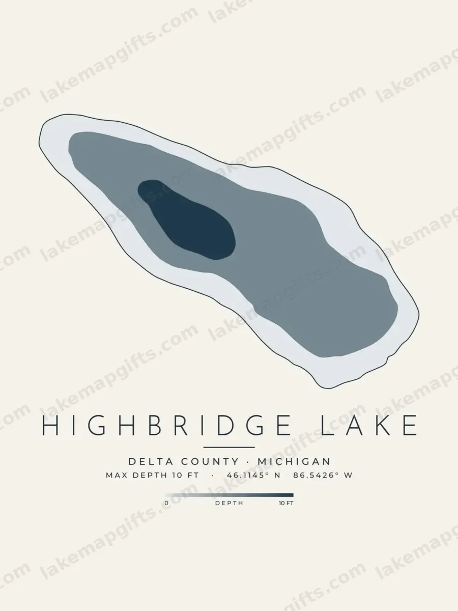 Highbridge Lake depth map
