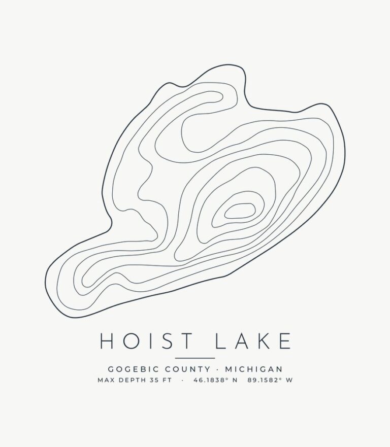Hoist Lake contour map design