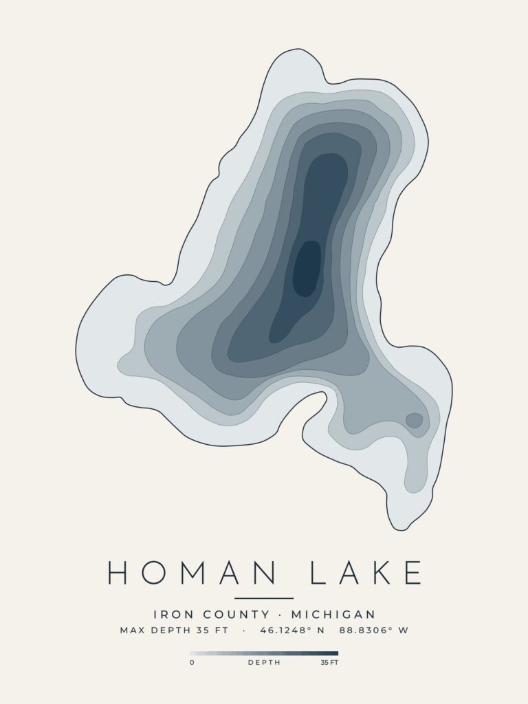 Homan Lake depth map