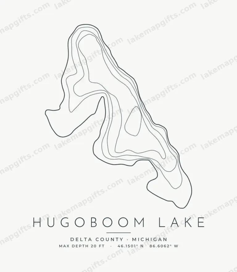Hugoboom Lake contour map design